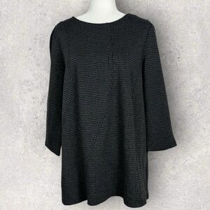 Persona by Marina Rinaldi Plaid Textured Mini Tunic Sweatshirt Dress Size Medium